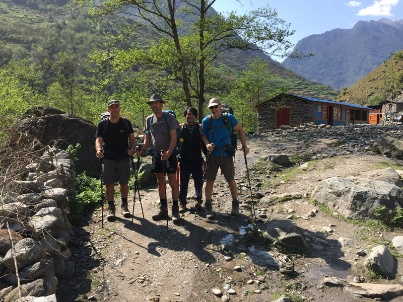 Three of us with Himal (guide and generally  all round good guy)