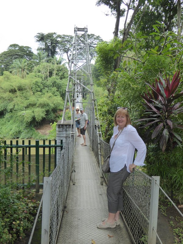 Suspension bridge into Kandy botanical gardens
