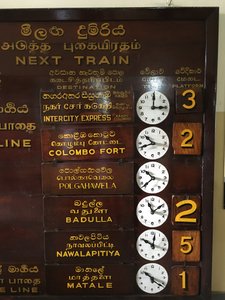 Arrival and departure board at Kandy