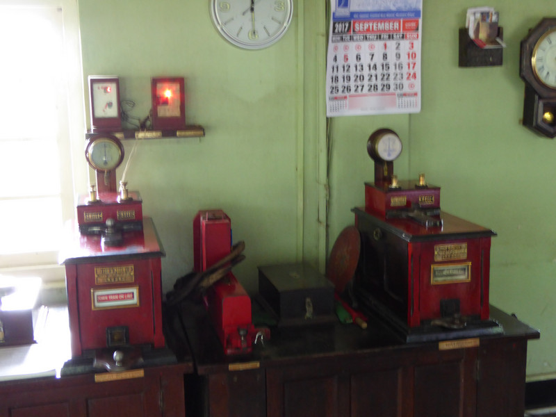 Signal machines in the stationmasters office