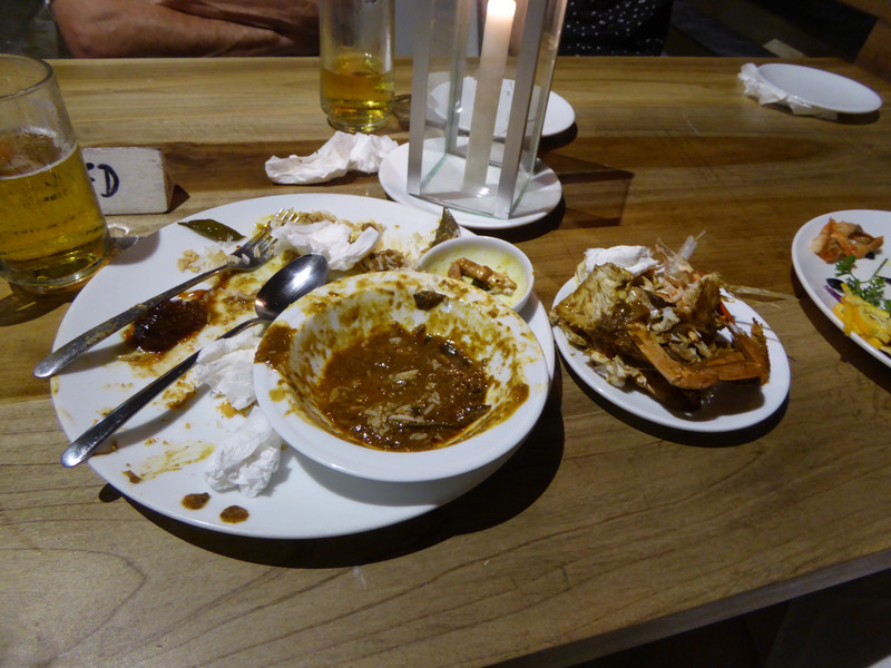 Remains of crab curry