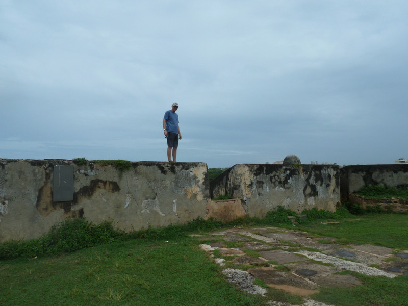 John on the wall of the fort