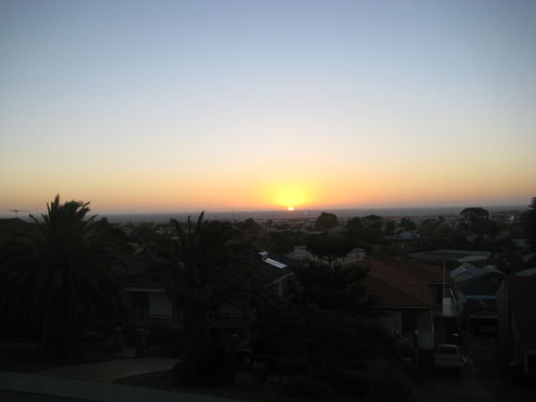 The sun set from the house