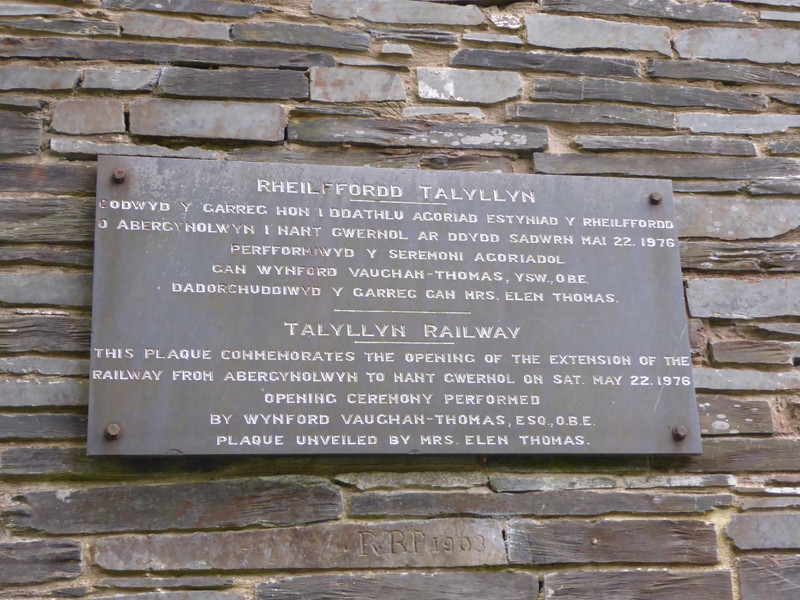 Plaque at the station