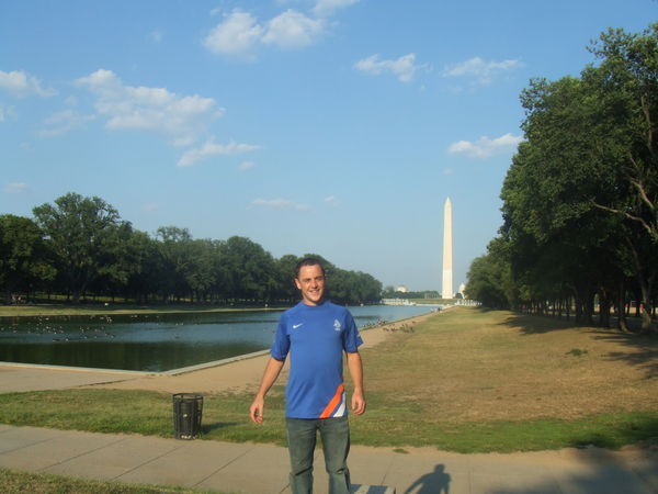 Between the WW11 and Lincoln Memorial.