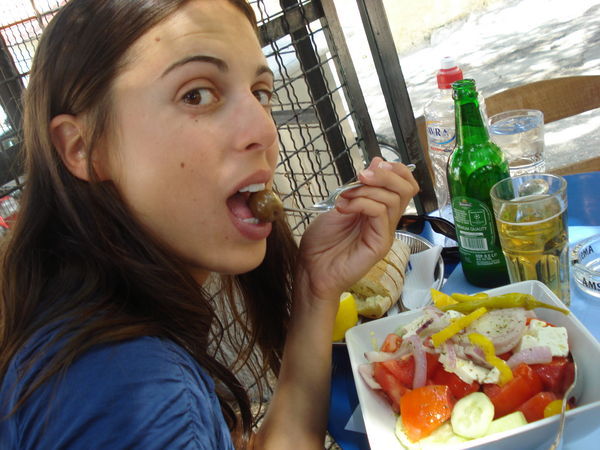 Sami and her Greek salad