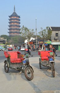 local taxi and pagoda