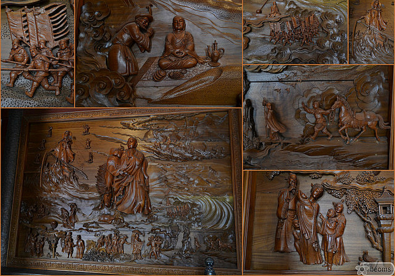 Linggu temple, wood carving detail