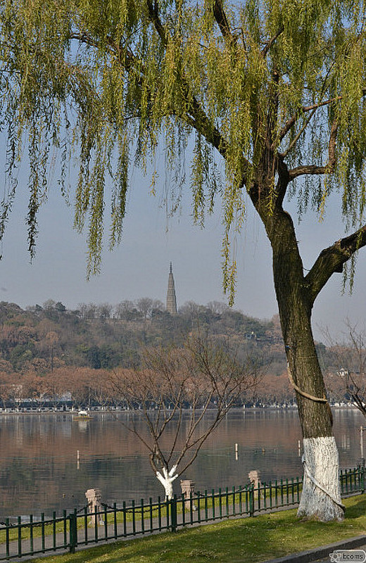 view of an old pagoda from Bai causeway