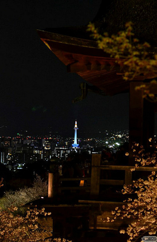 view of Kyoto tower from Kyomizu-dera