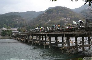 umbrellas on Togetsukyo bridge