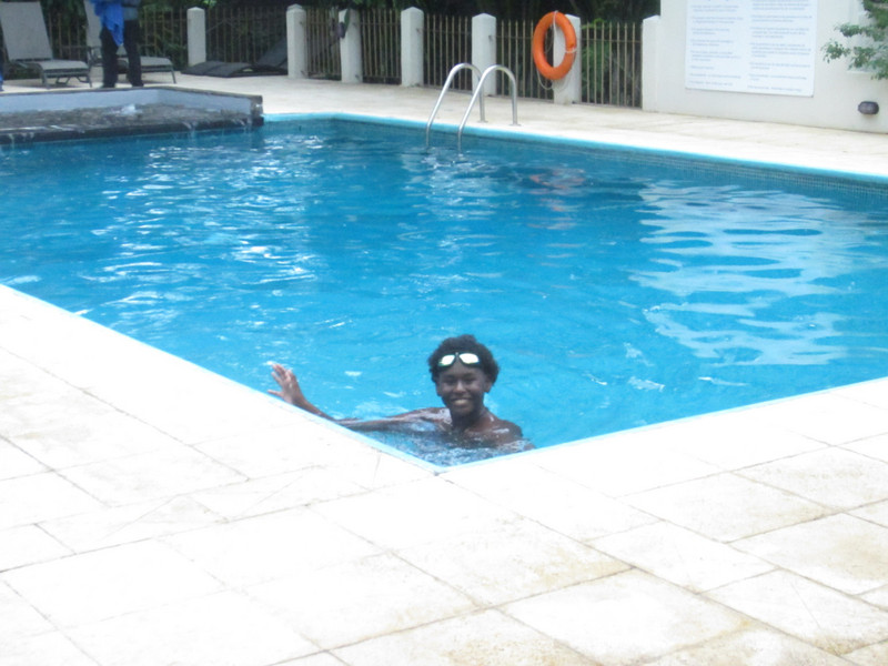 Daniel in chilly pool