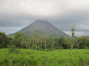 Arenal usually covered at top