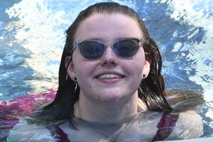 1 Megan enjoys pool one last time