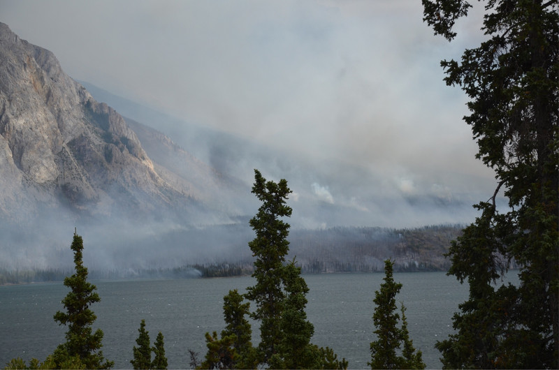 Wildfire across the lake