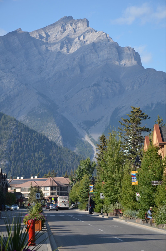 Downtown Banff with Mt. Rundle 