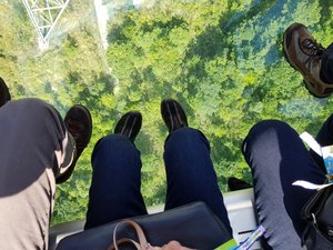 Glass bottom in the cable car