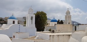 Classic blue domes and church in Megalachori