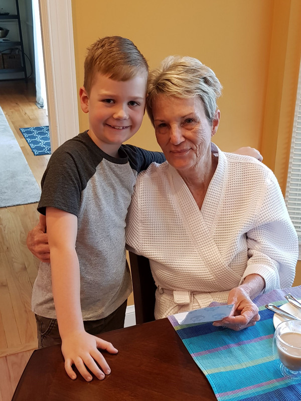 Isaac and Grandma - he wrote a lovely note for her