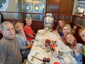 With Dave and Lorrane and their grandkids at the Silver Diner - sorry Isaac !