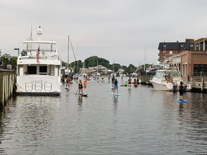 Busy marina in Annapolis this morning