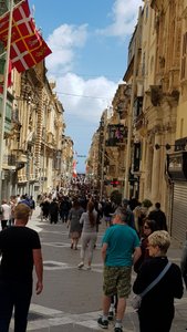Sunday afternoon crowd in Republic Street in Valetta