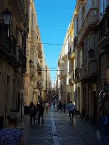 Cadiz 4 - typical street - lined with retial and residential