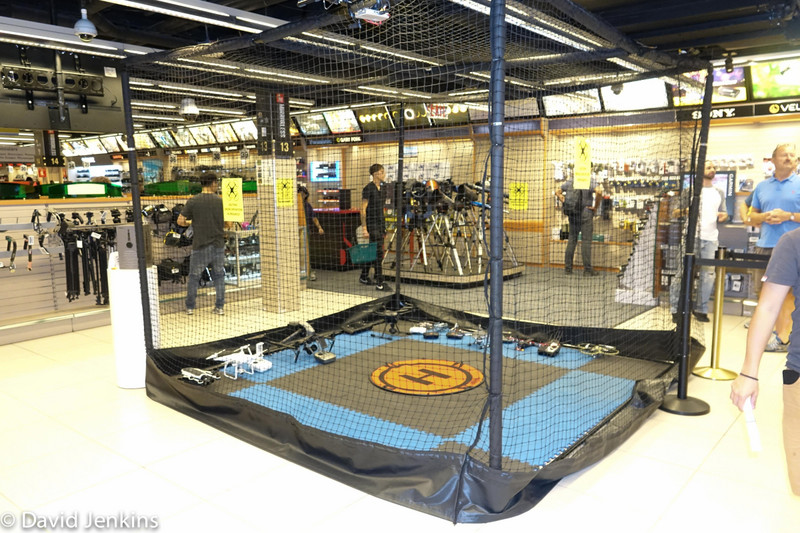The drone test flying cage at B & H Photo