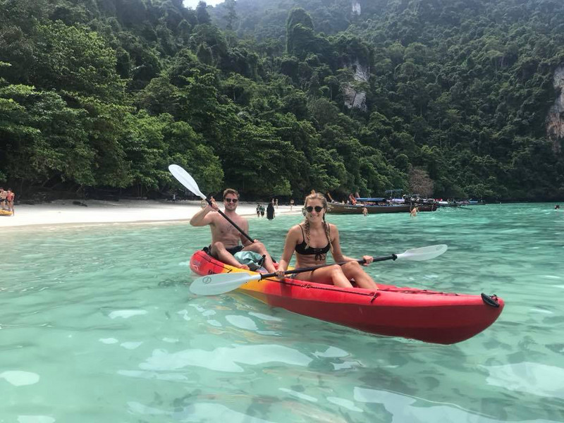 Kayaking to Monkey Beach, Koh Phi Phi