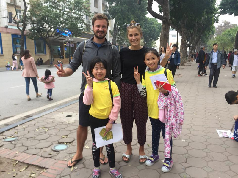 Making friends in Hanoi