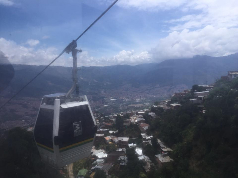 Riding the cable cars over Medellin