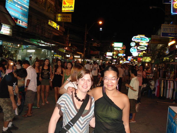 me & lyn at night market in Bangkok