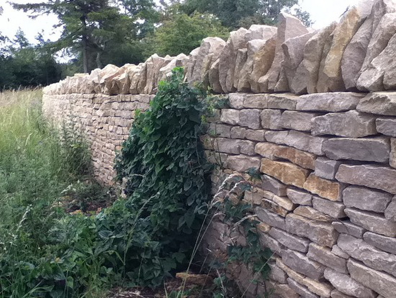 one of many Cotswold limestone walls