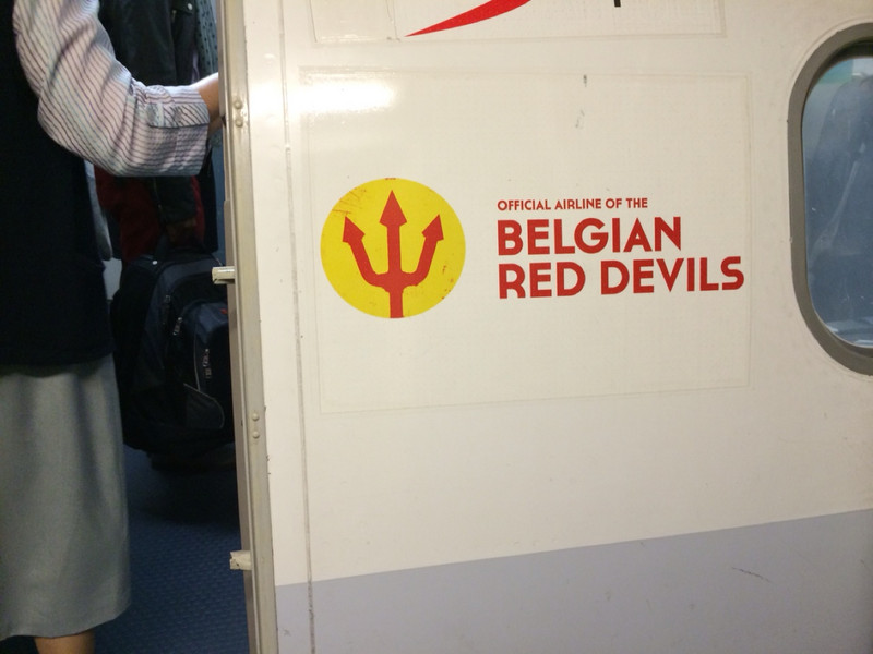 On the official airline of the Belgian Red Devils