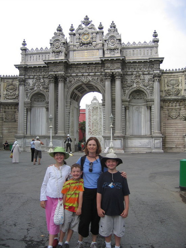 Outside the Dolmabache gate