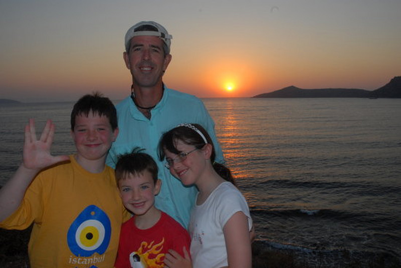 Family and sunset