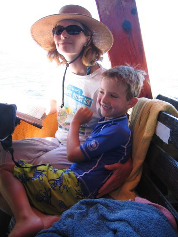 Reading Harry on the boat