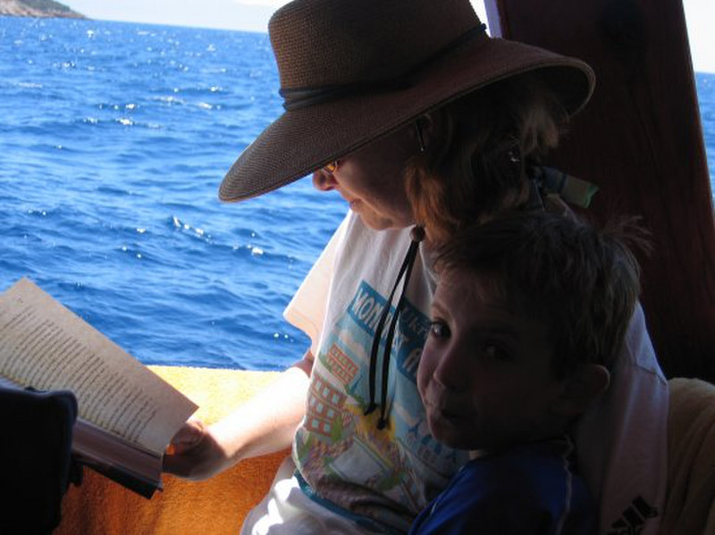 Reading Harrry on the boat