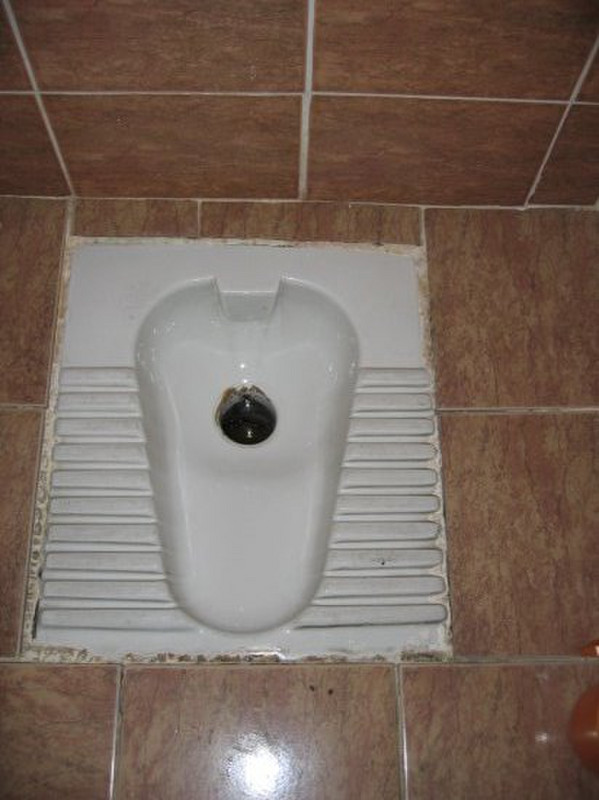 Turkish toilet at restaurant near Denizli