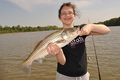 Kate and striped bass