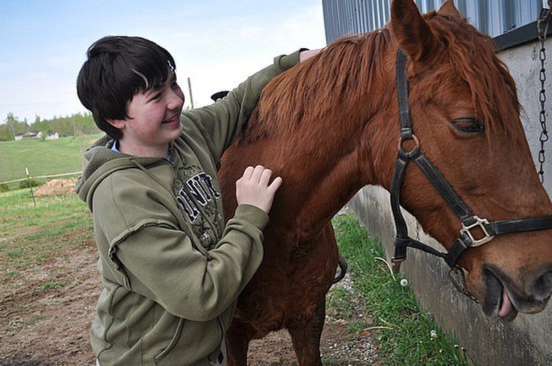 Josh and his horse, Curly