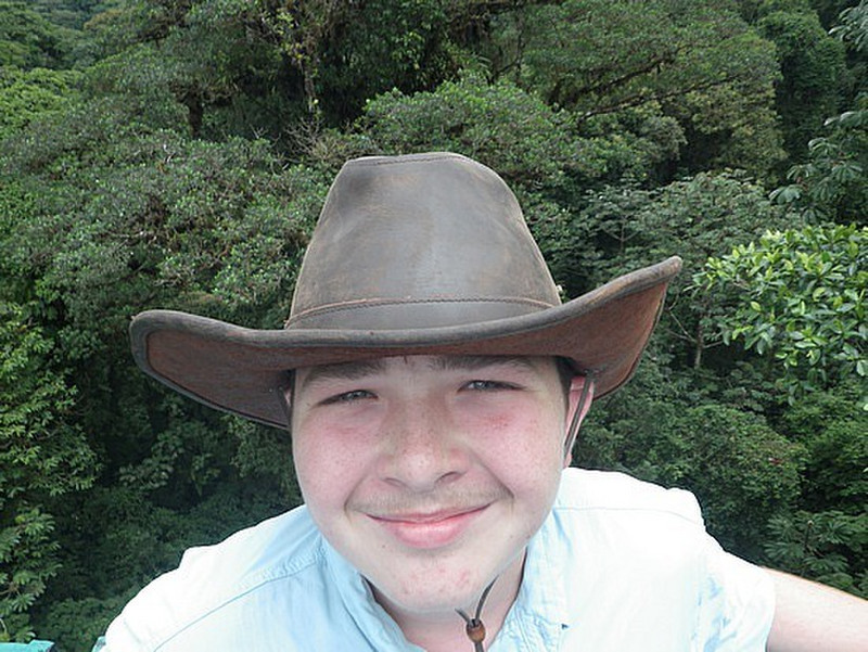Josh wearing his Australian/Nantucket hat