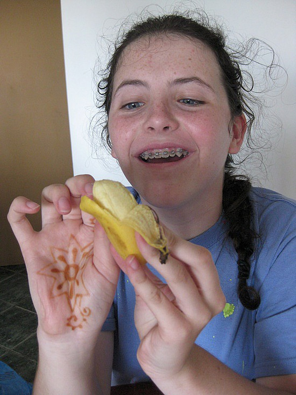 Kate enjoying a little banana