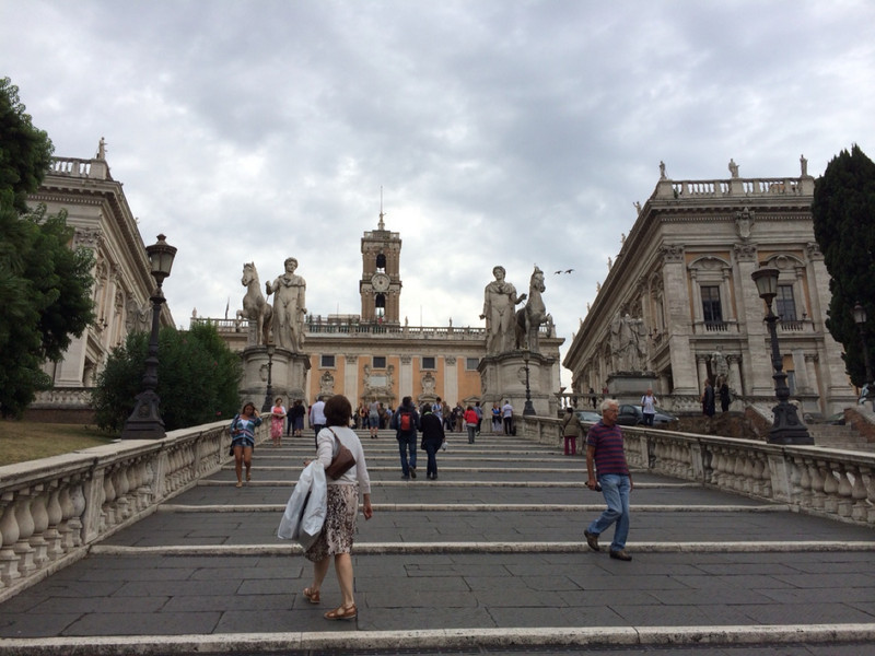 Up the stairs (Cordonata) to Capitoline Hill