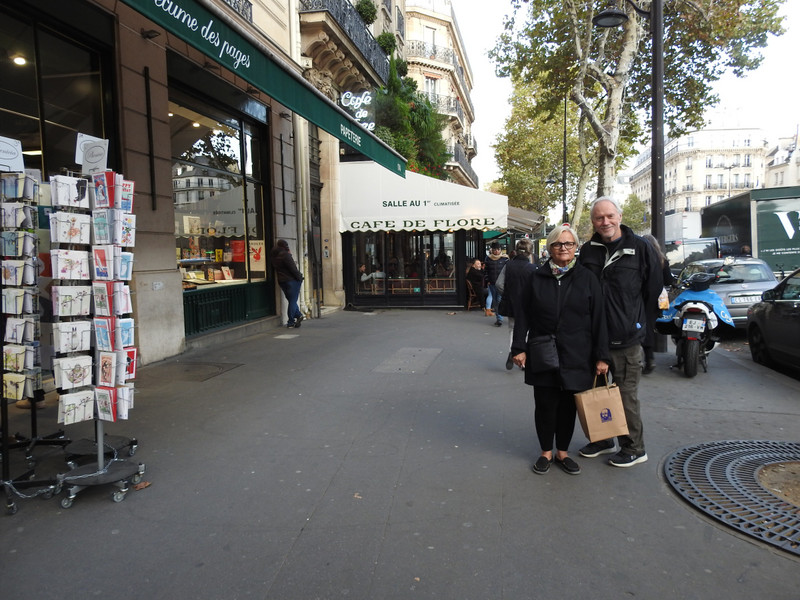 Posing on Blvd Saint Germain near famous cafes