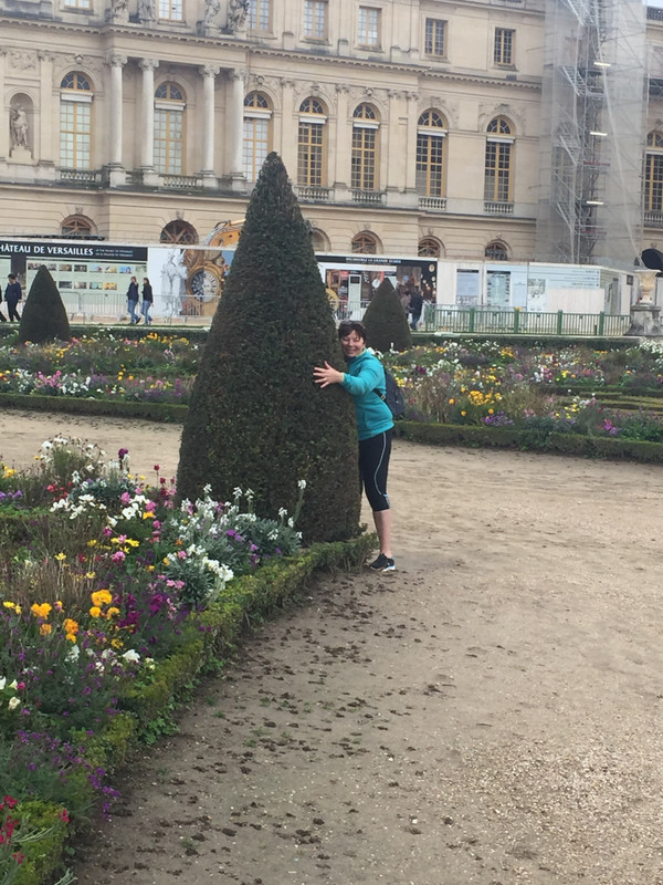 Jenny loving French gardens at Versailles