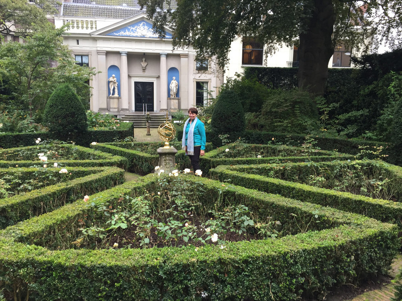 Jenny in her idea of heaven - a European garden