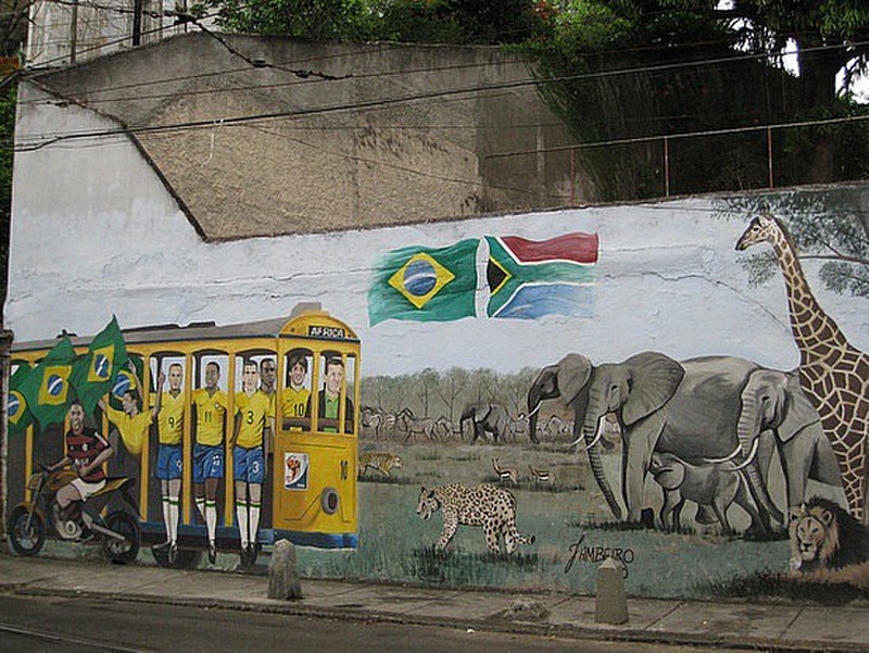 Mural Supporting Brazil at the World Cup ...