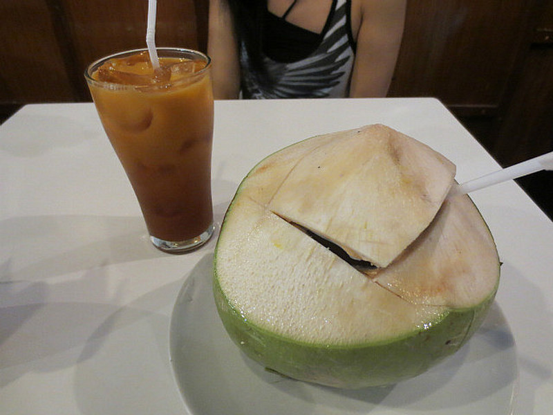 Refreshing Thai Iced Tea and Young Coconut ...