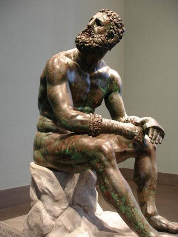F - 2000 year old bronze sculpture of a boxer